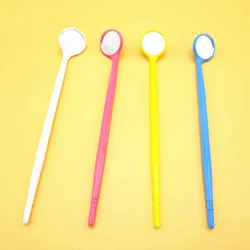 100Pcs/Set Dental Disposable Mouth Exam Mirrors Plastic Instrument Mirror