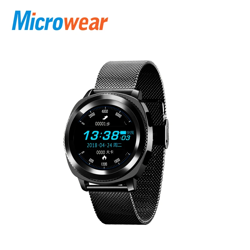 

Microwear L2 Smart Watch MTK2502 Smartwatch Calling Heart Rate Sleep Monitor Sports Smart Watch With Steel Band