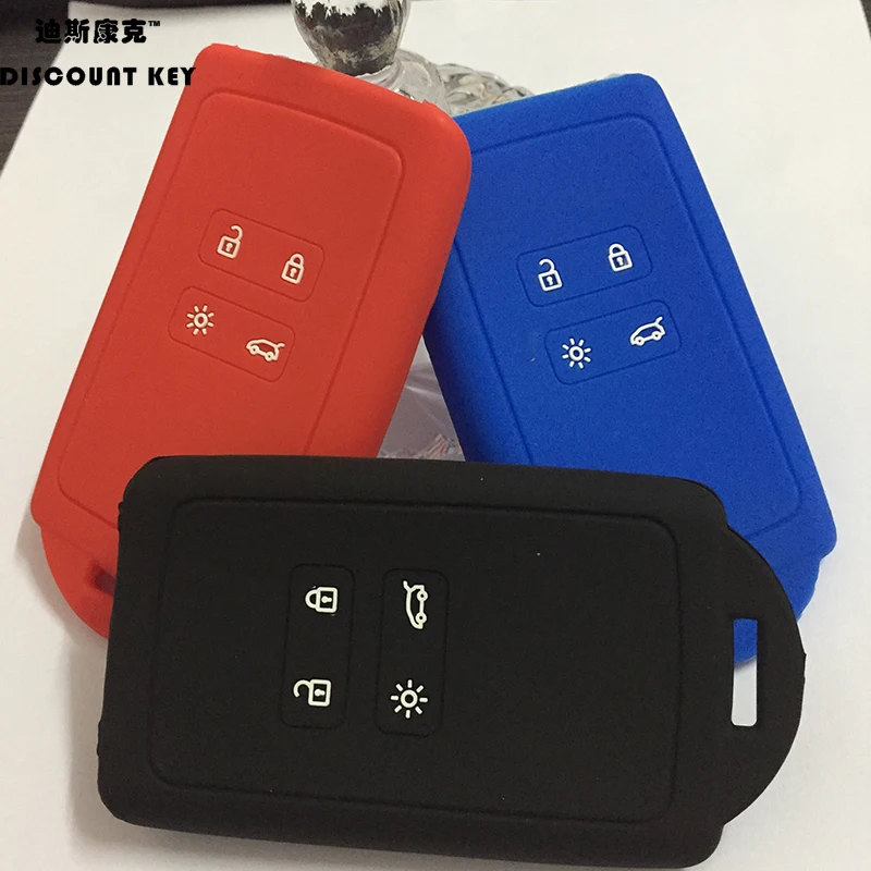 

Silicone rubber car key case cover for Renault KOLEOS Kadjar 2016 2017 for samsung QM5 4 buttons remote case accessories