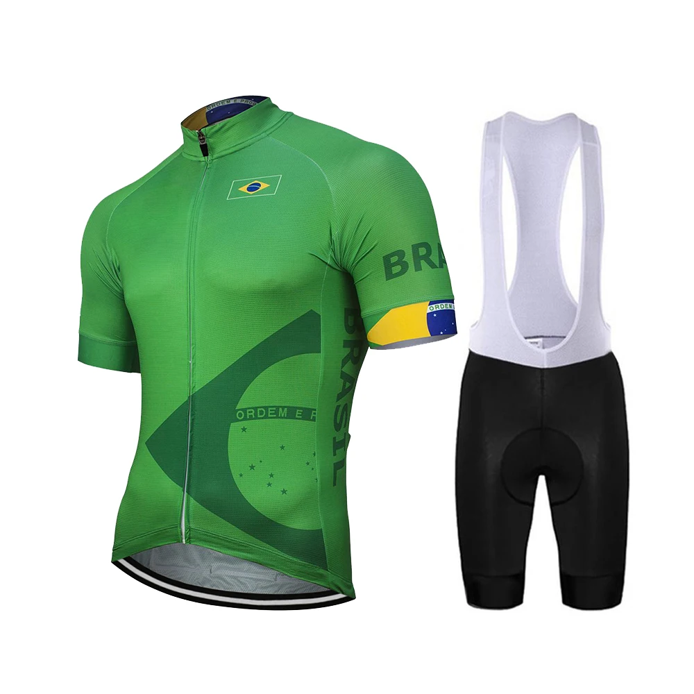 2020 Brazil New Green Men Cycling Jersey Set Bike Road Mountain Race