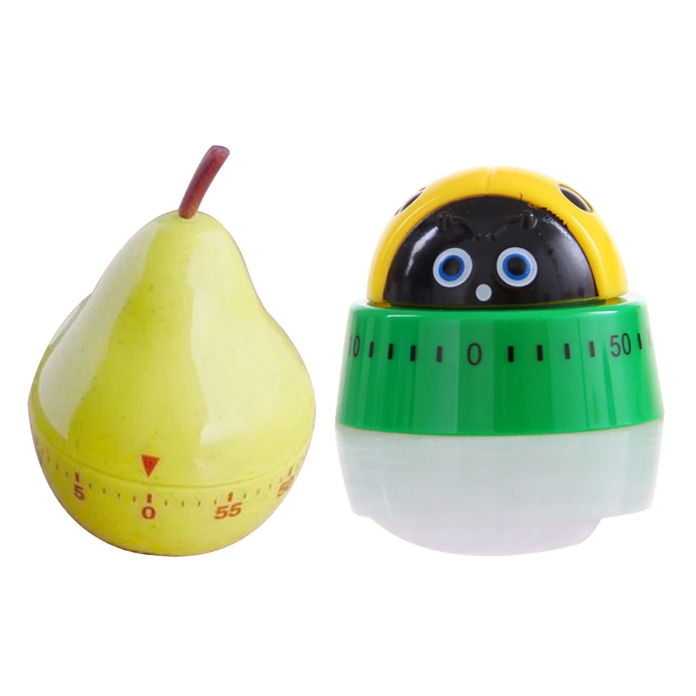 Utility Timer Kitchen 60 Minute Cooking Mechanical Home Decoration Cute Cartoon Pear Ladybird Kitchen Decoration