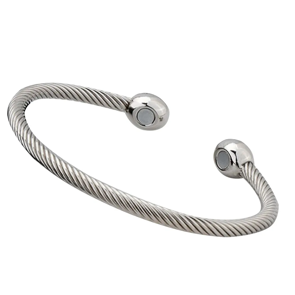 

Women Men Bangle Pain Therapy Brass Jewelry Lightweight Gift Simple Health Care Open Cuff Daily Bracelet Exquisite Magnetic
