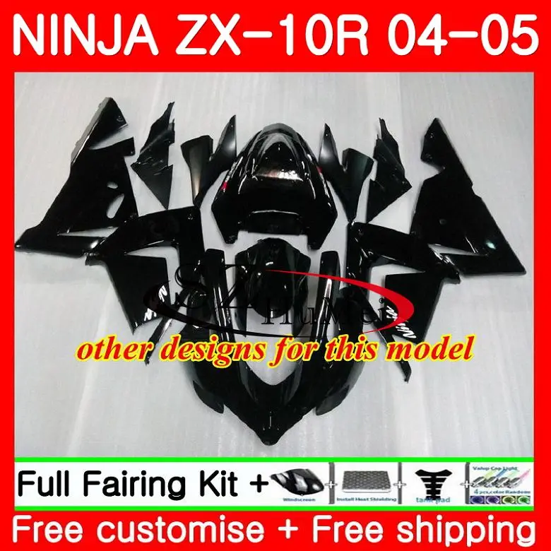 Кузов для Kawasaki NINJA ZX1000C ZX-10R 04-05 ZX1000 C зеленого и белого цветов 15SH17 ZX 10 сотрудников отдела исследований ZX10R 04 05 ZX 10R 2004 2005 обтекатели комплект
