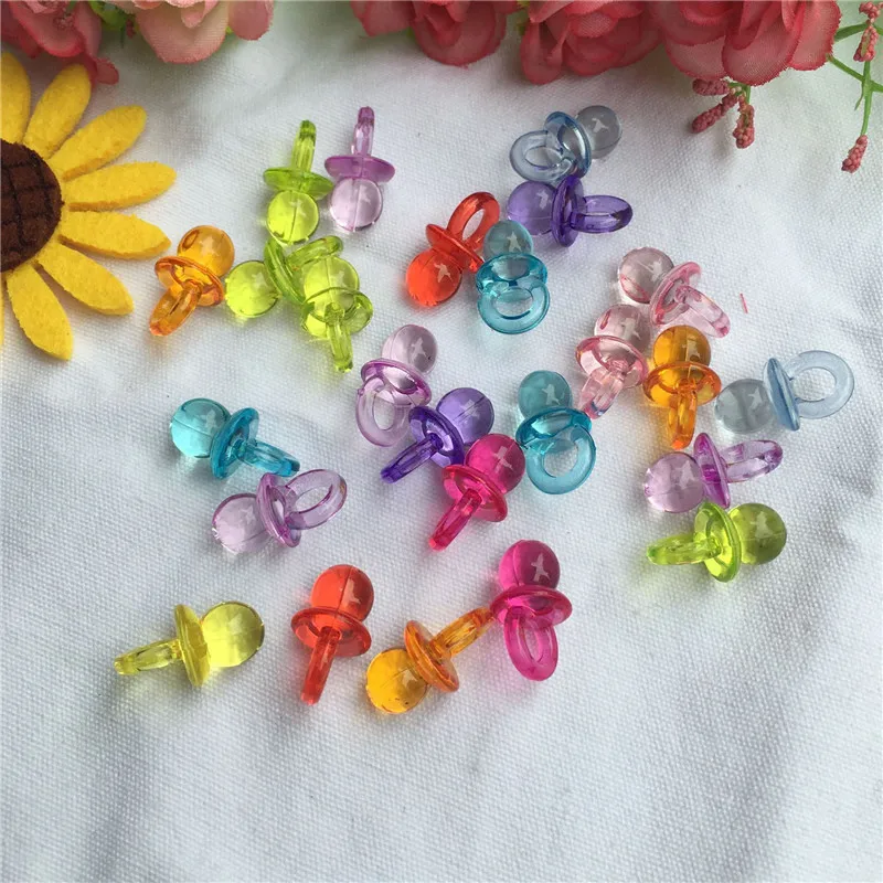 

60pcs/lot Mini Pacifiers Baby Shower Favors Gifts Decoration Acrylic Clear Pacifier Girls Boy Birthday Party Supplies