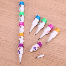 5 шт. милый мультфильм пластиковый карандаш Kawaii Снеговик стандартная ручка для Детей школьников обучения офиса поставка