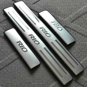 

Stainless steel scuff plate door sill 4pcs/set car accessories For KIA RIO k2 sedan hatchback 2010 2011 2012 2013 2014