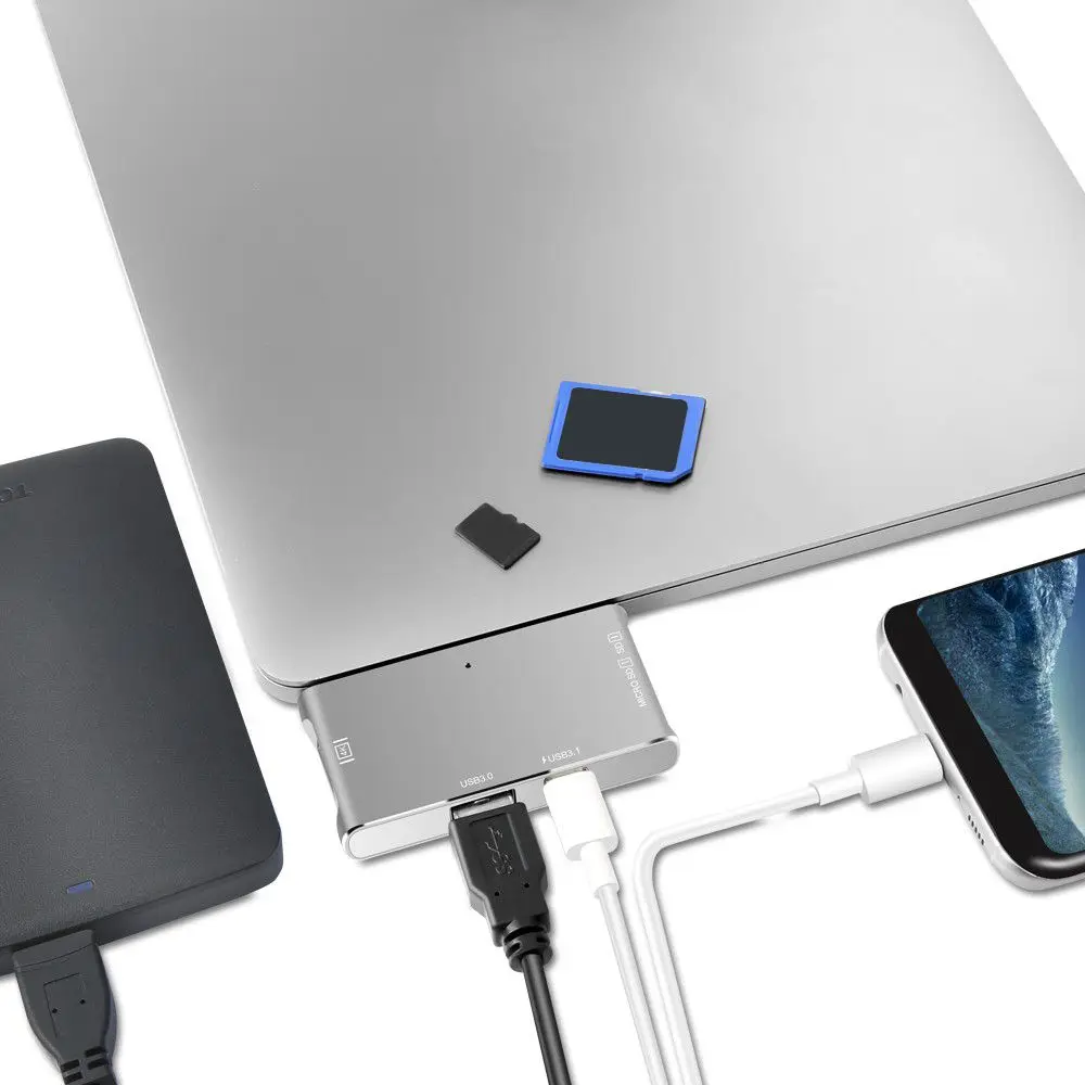 5 в 1 Daul Тип usb C к HDMI 4 к К 30 @ Гц USB 3,0 SD TF Card Reader концентратор Тип C PD зарядки Adaper для Macbook 13 15 дюймов