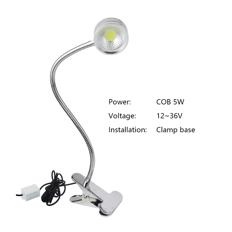 COB 5W 12-36V J Shunchanda Gooseneck промышленные светодиодные светильники для швейной машинки машина инструмент лампа шланг Магнитный контроль гаражный токарный станок рабочие огни - Цвет: COB 5W 12-36V J