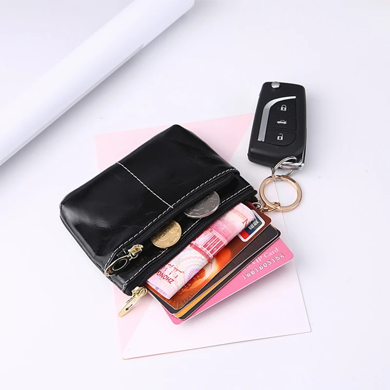 GFLV Брендовые повседневные кошельки из натуральной кожи, Женские винтажные кошельки на молнии, деловой высококачественный мини-кошелек с держателем для ключей
