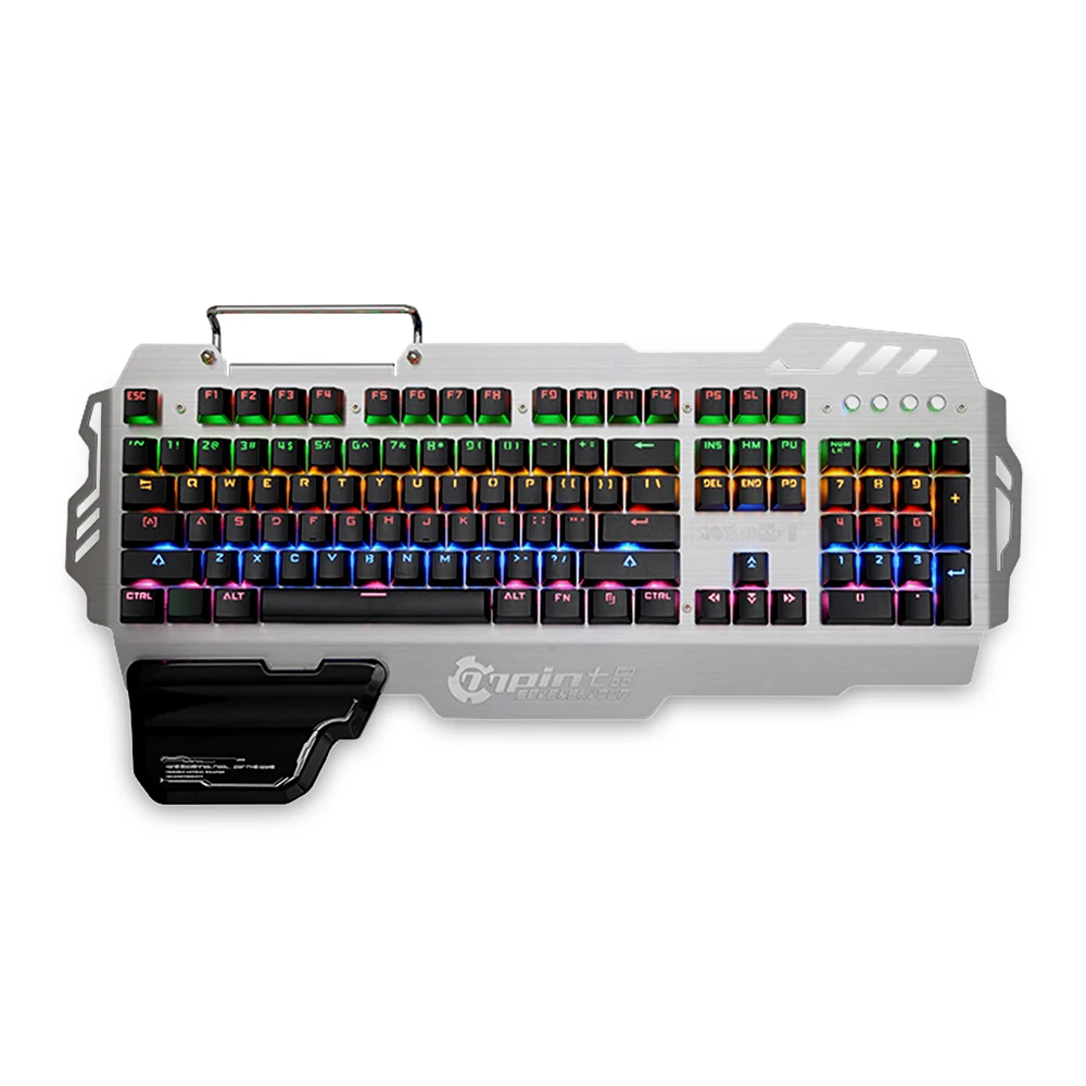 

7pin PK - 900 USB Wired Laptop Computer Keyboard Gaming Keyboard Blue Switch 104 Keys Qwerty Mechanical Keyboard Colorful Light