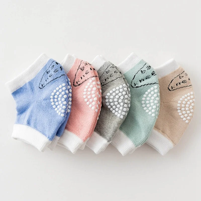 

0-18 Months Babys Non-Slip Baby Summer Children's Cotton Knee Pad Baby Crawling Knee Pads Cover Terry Thick Mesh Breathable