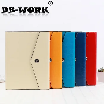 

A5 business notepad pu leather magnetic button notebook can customize the logo. loose leaf note book