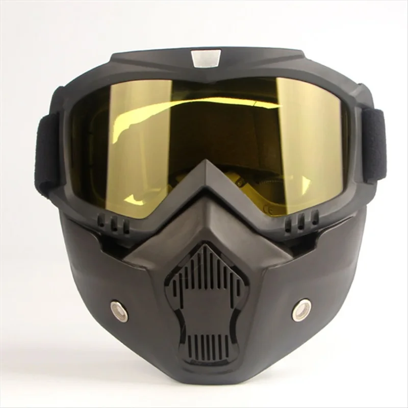 Moto rcycle маска для лица очки HD противотуманные линзы защита от солнца шестерни модные спортивные ветрозащитные Мото Аксессуары для moto rcycle - Цвет: Цвет: желтый