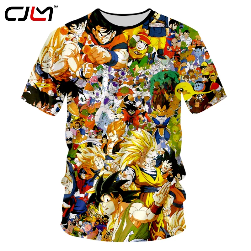 CJLM Cartoon Tshirts Men Funny Print Anime Dragon Ball 3D T shirts