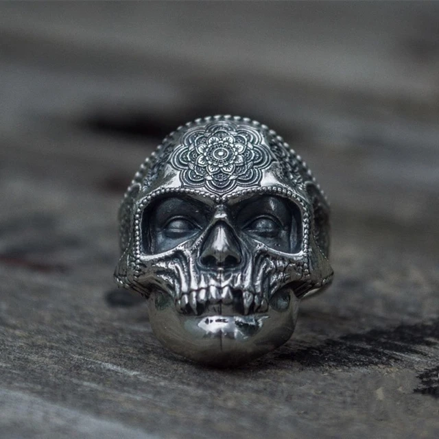 Bague homme tête de mort mexicaine