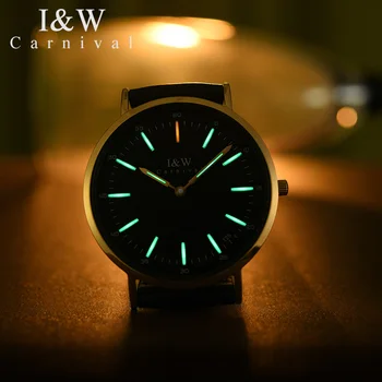 

Tritium Luminous Women watches CARNIVAL Ultrathin Quartz Watch Women Original imported Swiss movement Sapphire Relogio feminino