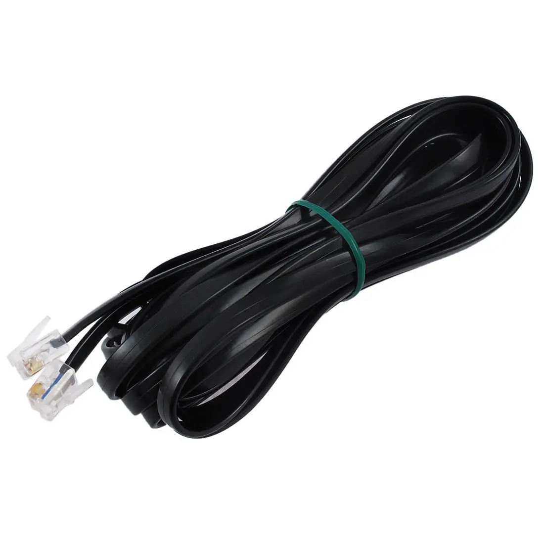 

6P6C RJ11 Telephone Extension Fax Modem Cable Line 5M Length Black