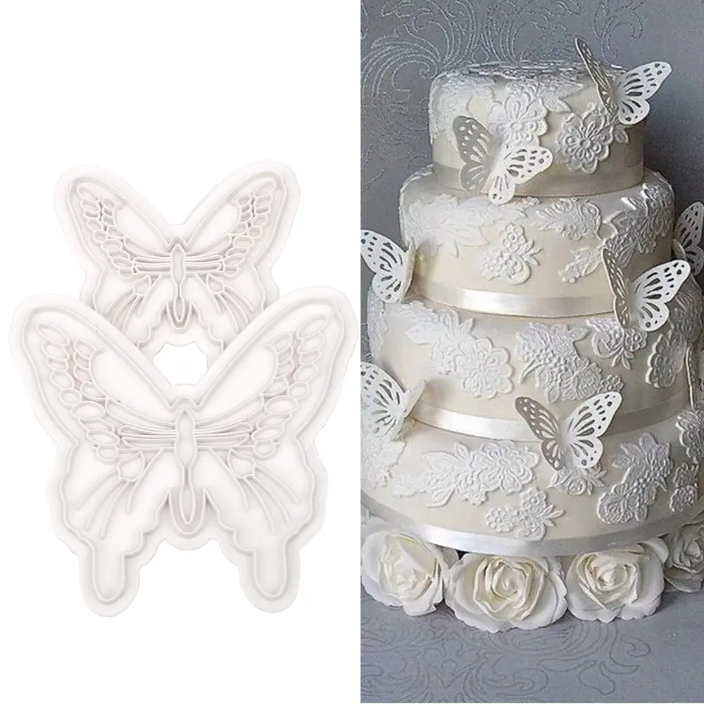 

2Pcs/Set Butterfly Shape Cake Mold Fondant Decorating Tool Food-Grade Plastic Cookie Plunger Cutter 2 Sizes Kitchen Tools