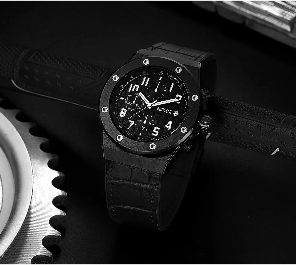 Reloje уникальные мужские часы мужские кожаные автоматические кварцевые роскошные мужские часы брендовые водонепроницаемые спортивные часы Relogio Masculino