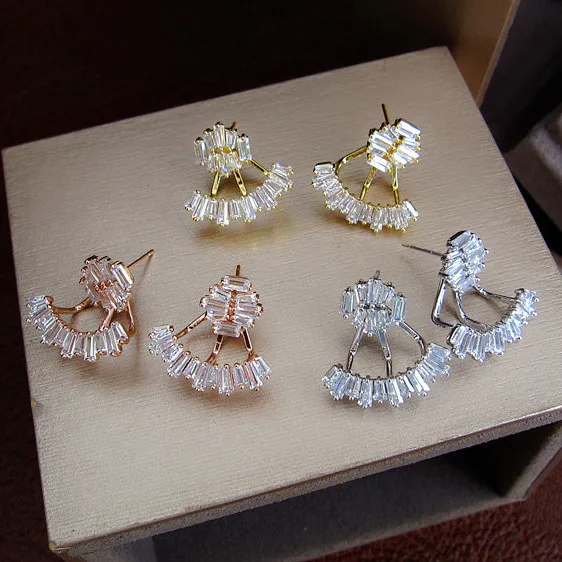 

Women earrings,Fashion AAA cubic zirconia Baguette 2pcs stud earrings ,shinning, E0377