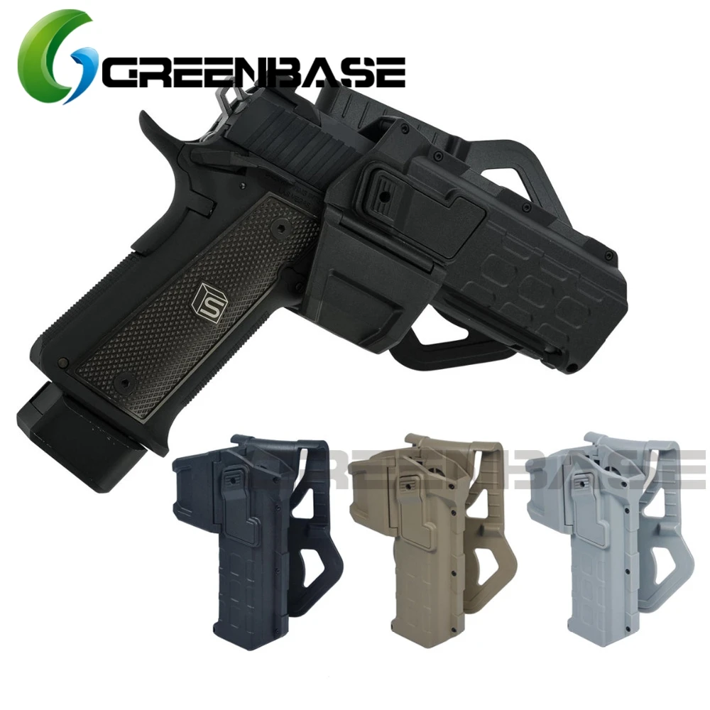 

Greenbase Gun Holster Tactical Tokyo Marui 1911 Movable Pistol Holsters Flashlight Laser Mounted Right Hand Waist Belt