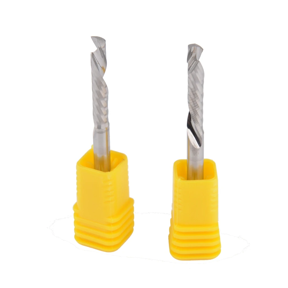 

2Pcs 4x22MM Up & Down Cut One Single Spiral Flute Carbide CNC Mill Milling Tools, Milling Cutting Tools Router Bit