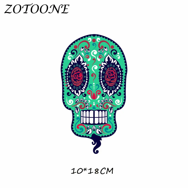 Нашивки ZOTOONE с черепом из сахара Переводные нашивки помощью утюга для одежды