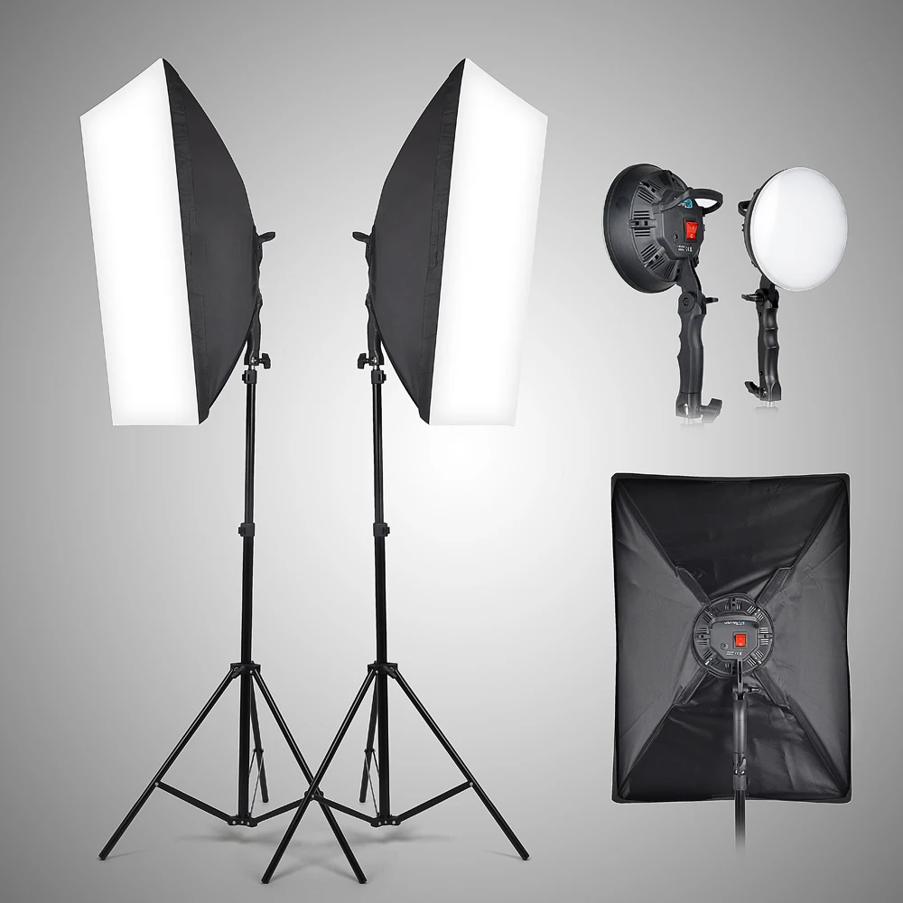 Led Video Light Kit 144 With Stands Soft Box Led Video Light Kit 144 With Stands Soft Box Diffuser Set For Photography Carry Bag In Photographic Lighting From Consumer