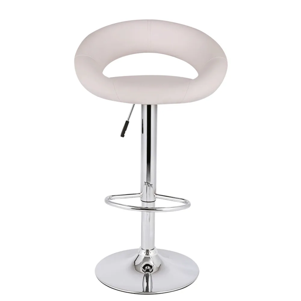 LANGRIA Set of 2 Gas Lift Height Adjustable Swivel Faux Leather Bar Stools Chairs with Crescent Shaped Backrest Bar Chairs03