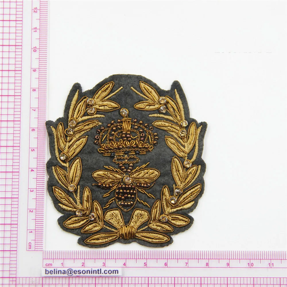 Epaulet Patch, India Silk Embroidered Applique, Embroidered Patch, Iron