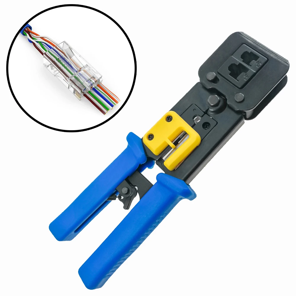 

RJ11 RJ45 6P 8P Network Pliers Crimping Tool Multi-function Cable Cutter Piercing Crystal Head Crimping Dual-purpose Pliers