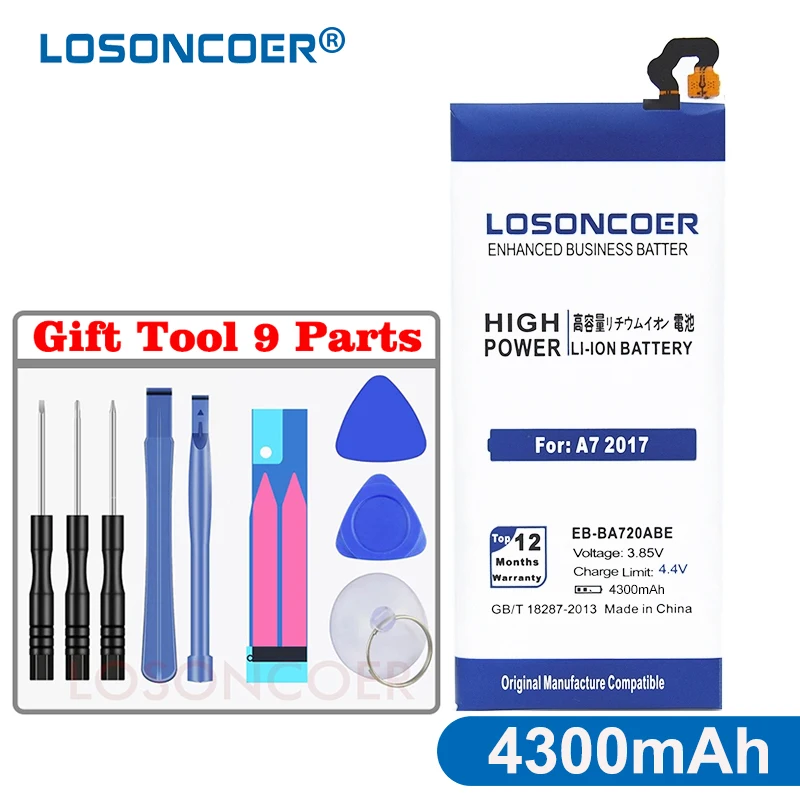 

LOSONCOER 4300mAh Battery for Samsung Galaxy A7 2017 / J7 2017 SM-A720 A720F SM-J730F / A720S J7 Pro EB-BA720ABE