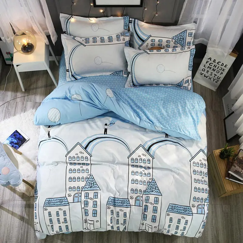 

Rainbow 4pcs Girl Boy Kid Bed Cover Set Duvet Cover Adult Child Bed Sheets And Pillowcases Comforter Bedding Set 2TJ-61022