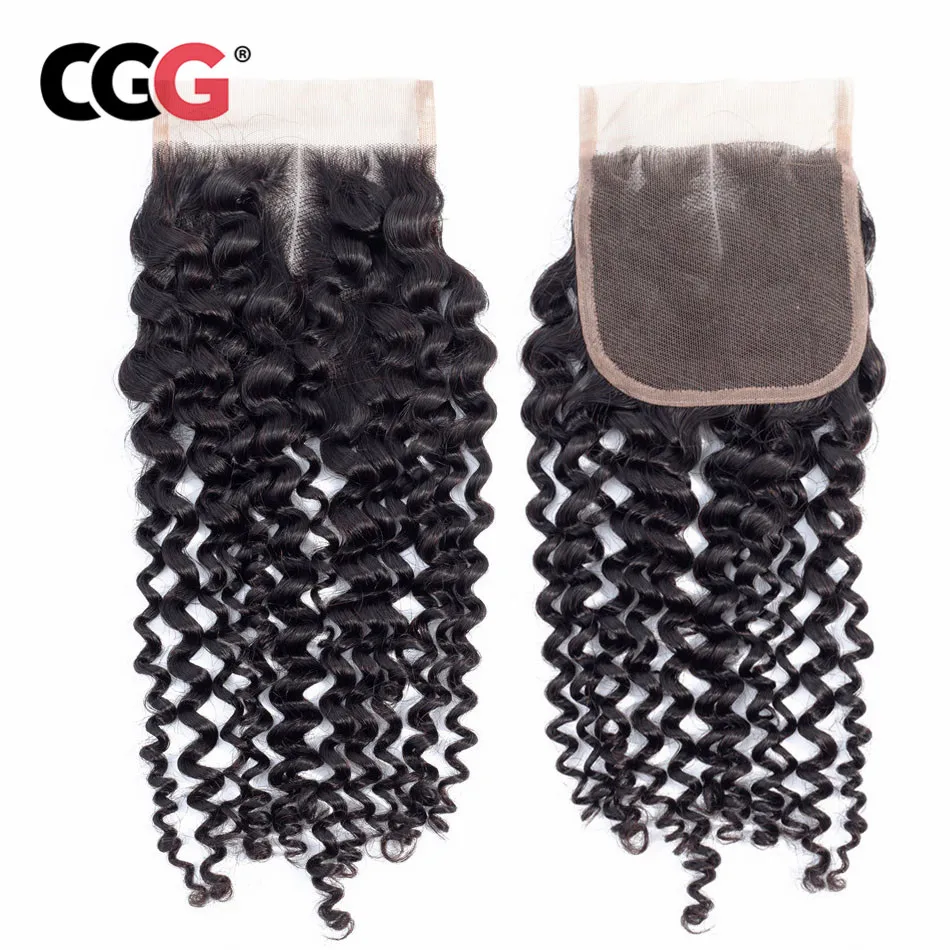 CGG Crespo Tessuto Dei Capelli Ricci Veletta nella chiusura Libero/Medio/Tre Parte Peruviana Non-Remy Extensions di Capelli Umani Colore Naturale No spargimento