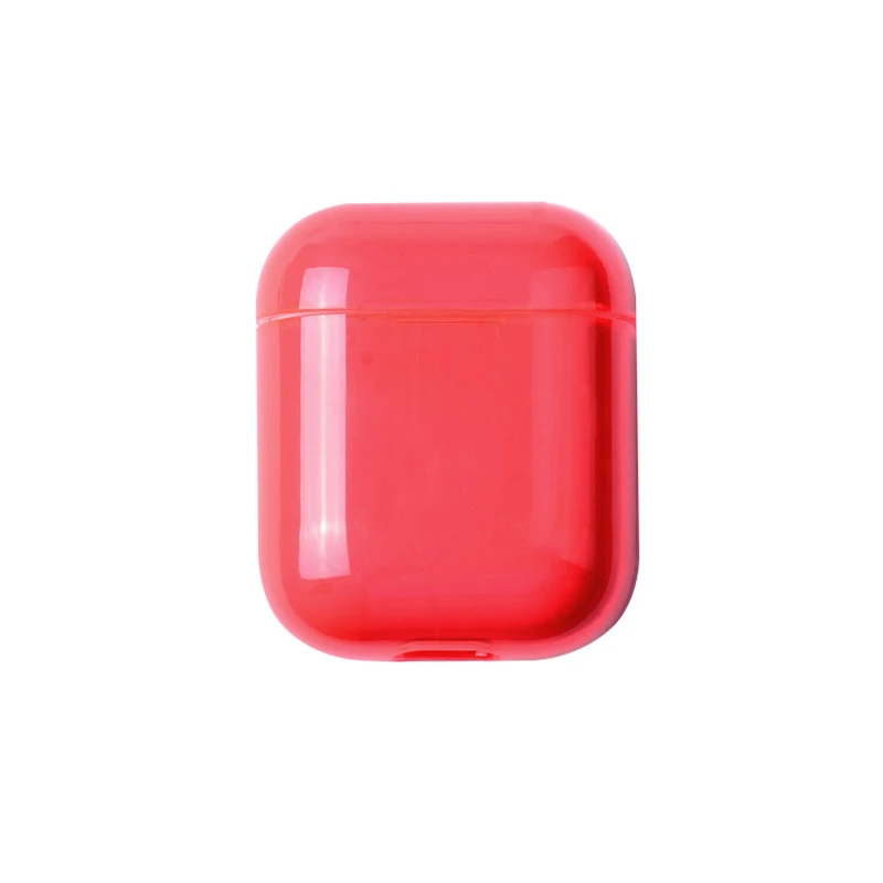 Цветной прозрачный беспроводной зарядный чехол для наушников, чехол для Apple AirPods, жесткий защитный чехол для AirPods - Цвет: show as photo