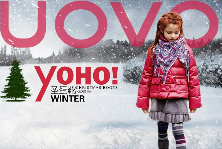 UOVO/ зимняя детская обувь, теплые и удобные зимние сапоги для девочек, модная уличная Рождественская обувь для девочек, Размер 27-37