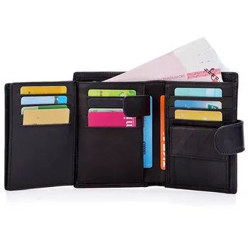 

Genuine Leather Wallet Men Short Trifold Leather Coin Purse Handy Clutch Male Bag Purse Young Boy Card Holder Wallet