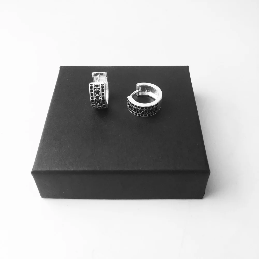 Висячие серьги-кольца, креольский черный ромб, Томас Стиль, хорошее ювелирное изделие для женщин, Ts, модный подарок из 925 пробы серебра