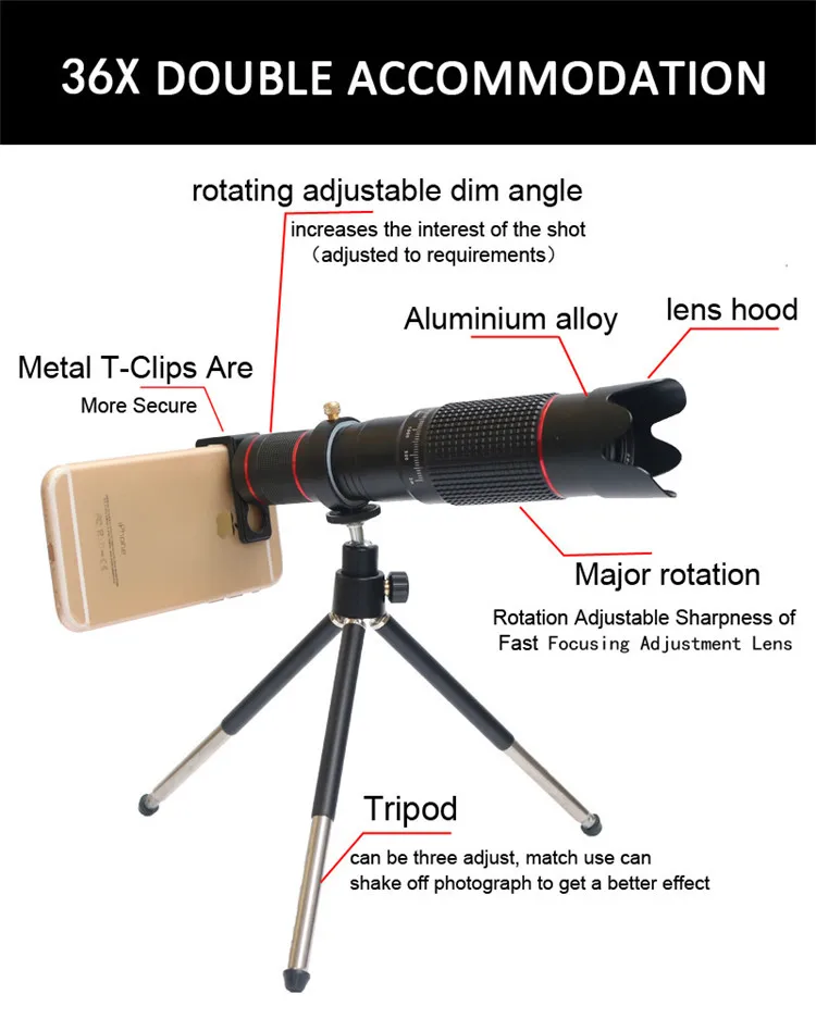 36x Zoom Telescope Phone Lens 3