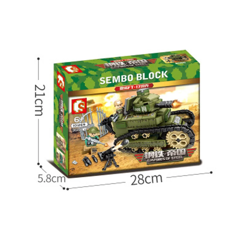 Новая серия senbo steel empire 101269 Renault ft 17 Танк мальчик положить мелкие частицы