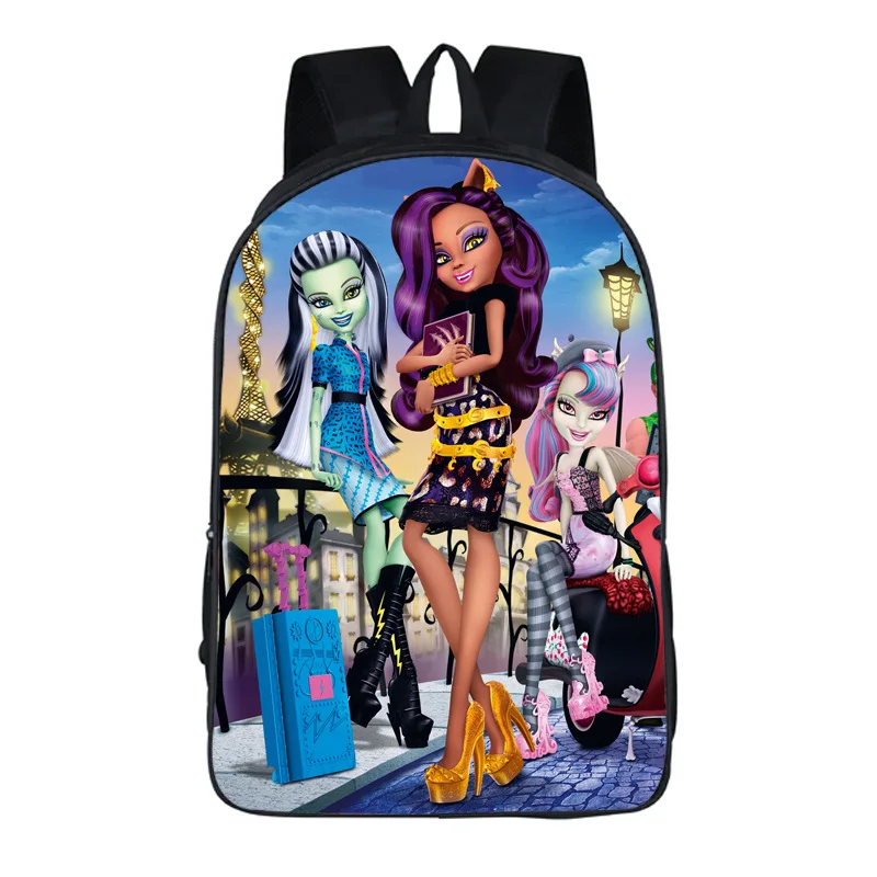 3d печать Мультфильм Monster High рюкзак Детский Студент Книга сумка для мальчиков и девочек школьные сумки и портфели Mochila Infantil