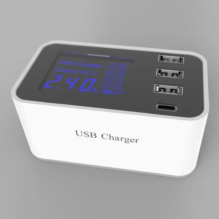 Лидер продаж Тип-C/4 Порты и разъёмы USB хаб настольное настенное зарядное устройство жидкокристаллический смарт-дисплей зарядная станция