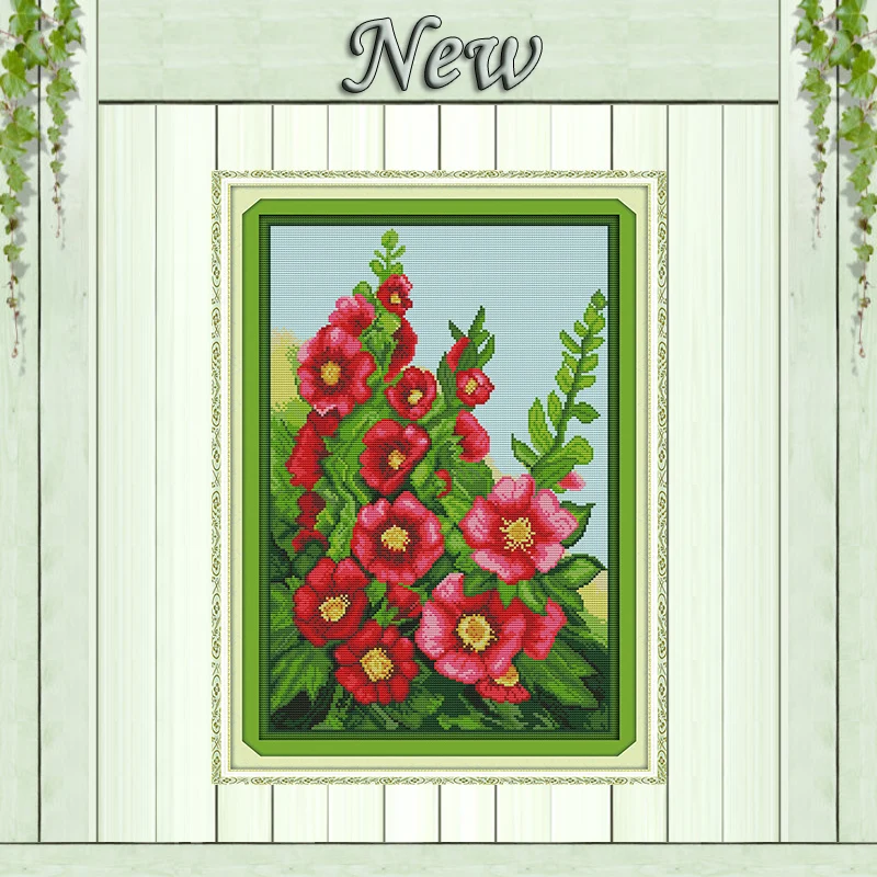 

Malvey flowers scenery decor painting counted print on canvas DMC 11CT 14CT kits Chinese Cross Stitch embroidery needlework Sets