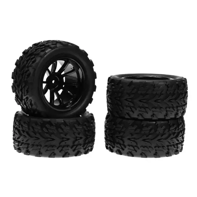 Best Price 4pcs RC 1/10 Universal Vehicle Model Rubber Tyre Wheel for Monster Truck Accessory Hsp Redcat Remote Control Toys