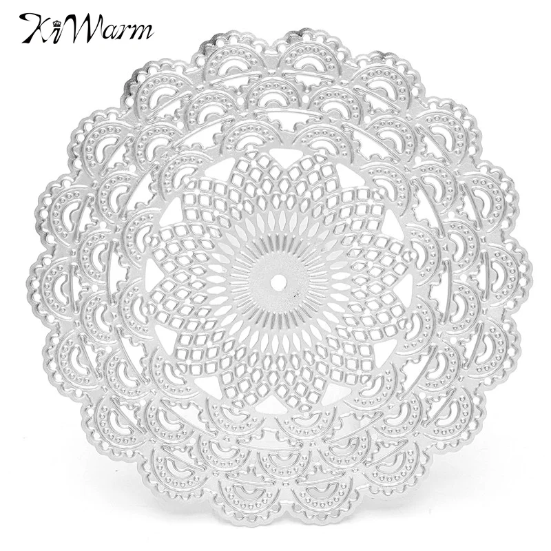 

KiWarm Round Flower Cutting Dies Stencils Template Embossing for DIY Scrapbooking Paper Card Album Photo Decor Painting Tool