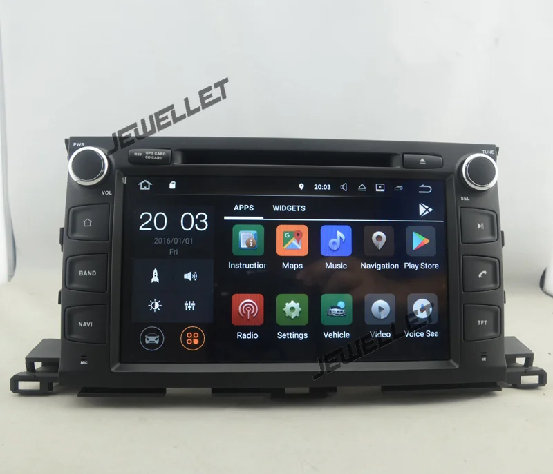 Четырехъядерный 1024*600 HD экран Android 9,0 автомобильный DVD gps радио навигация для Toyota highlander kluger