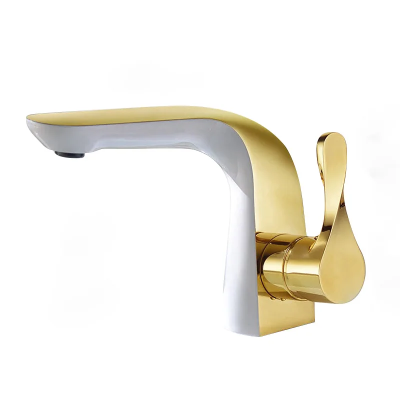 White Gold All Copper Basin Faucet High Grade Creative Hotel