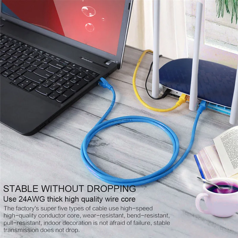 

Computer Wire 8-coreCopper CAT-5e RJ45 Stranded Cable Network Cable For Computers and Switches Hubs With Insulating Rubber Cover