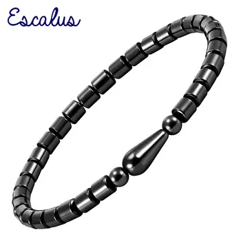 

Escalus Cool Healing Magnetic High Polishing Bracelet For Women Beads Hematite Stone Health Care Rope Chain Bracelet Jewelry