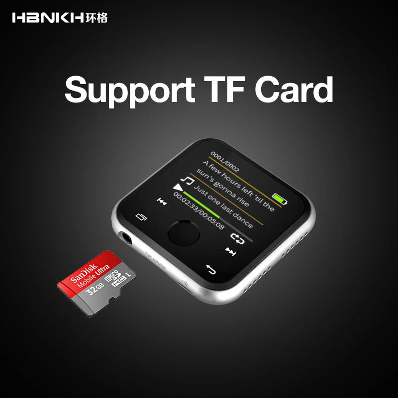Mp3 плеер HBNKH R320 1 8 дюймовый сенсорный экран Bluetooth FM радио запись музыкальный Hifi 8G